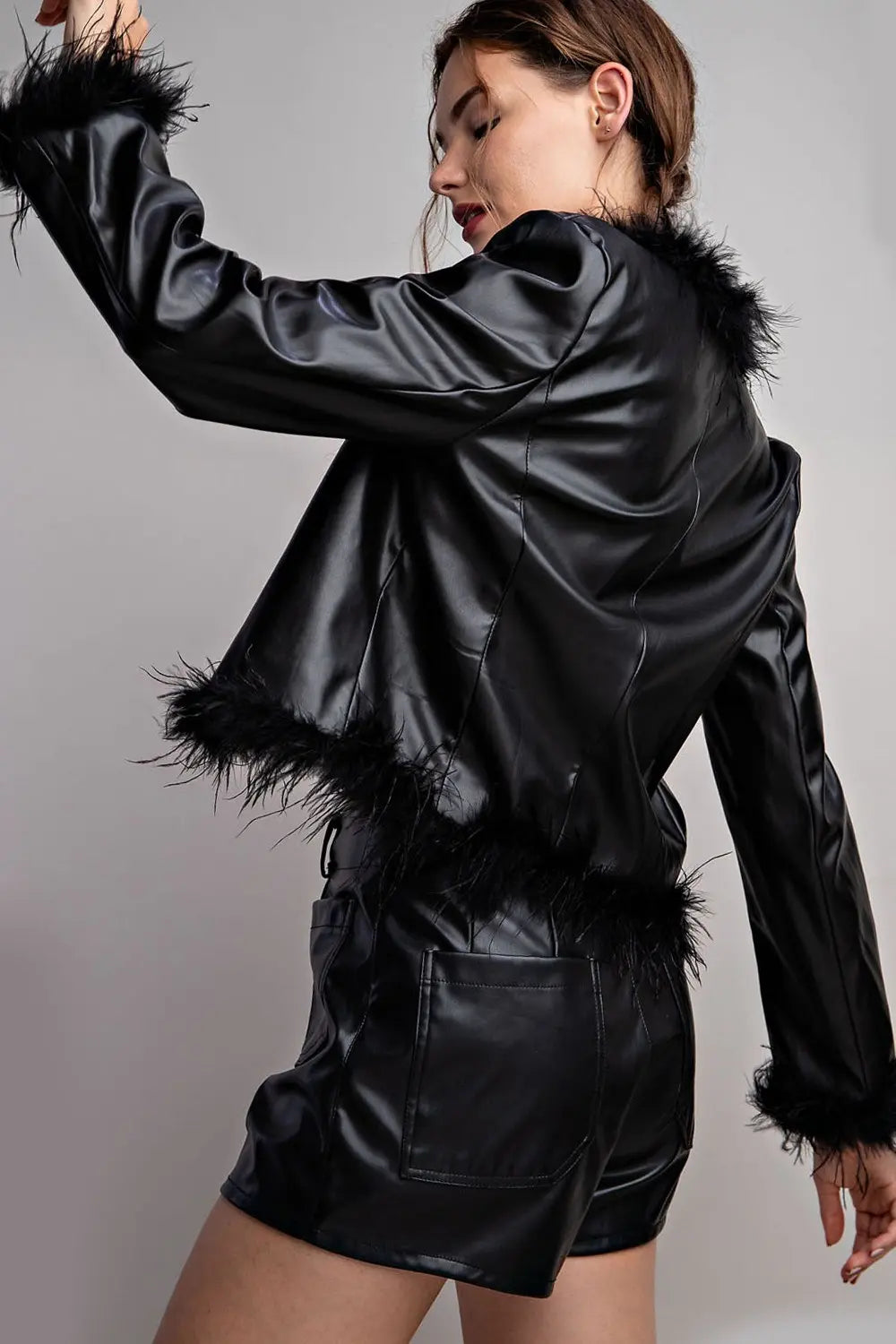 Ruffle Some Feathers Black Jacket