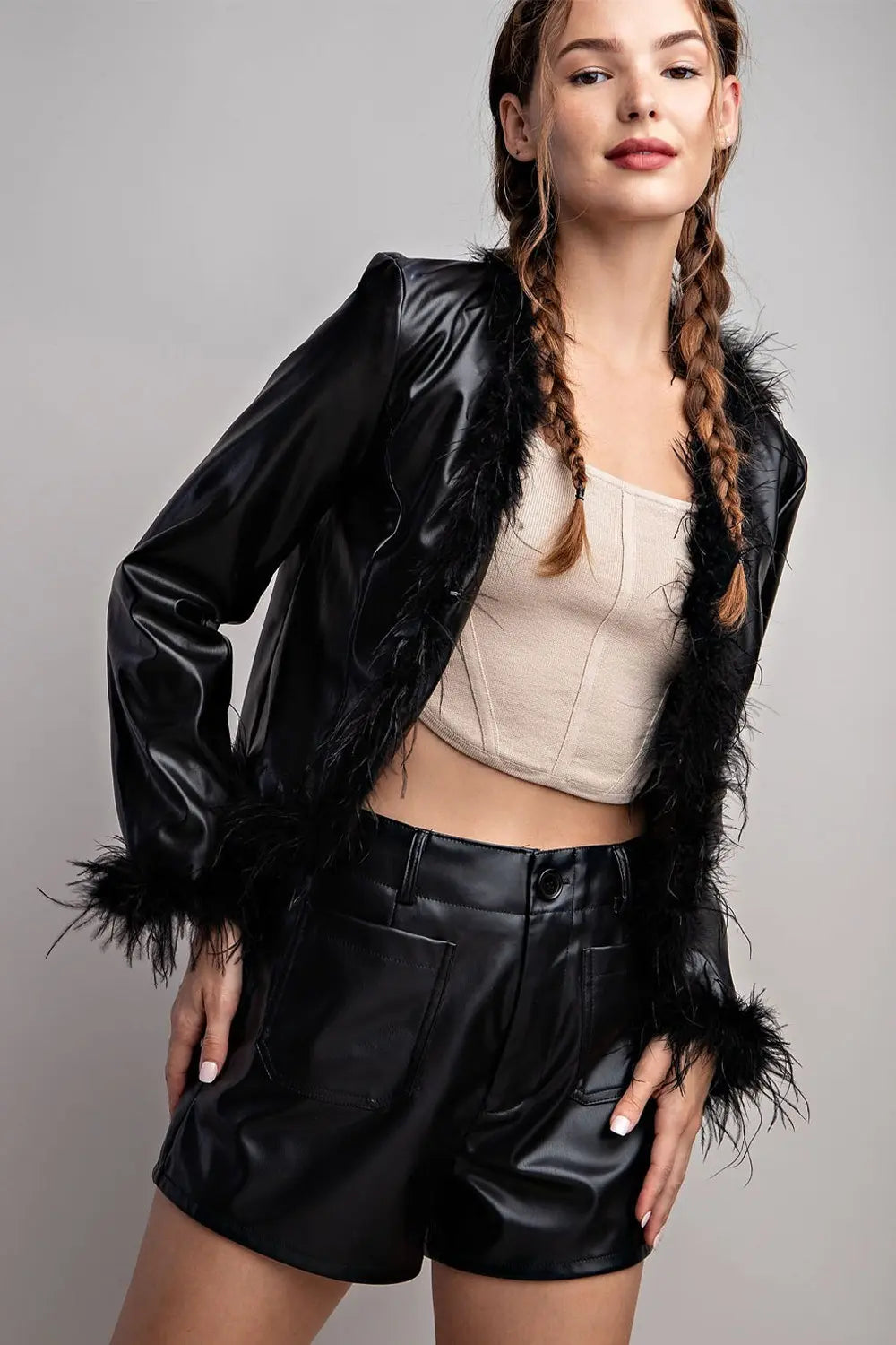 Ruffle Some Feathers Black Jacket