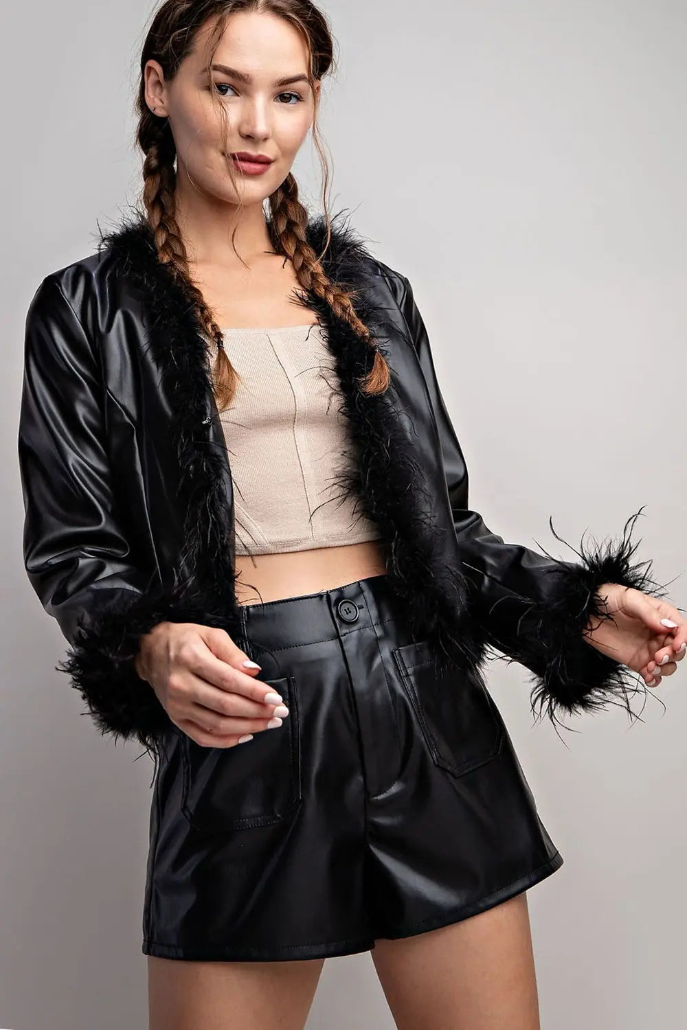 Ruffle Some Feathers Black Jacket