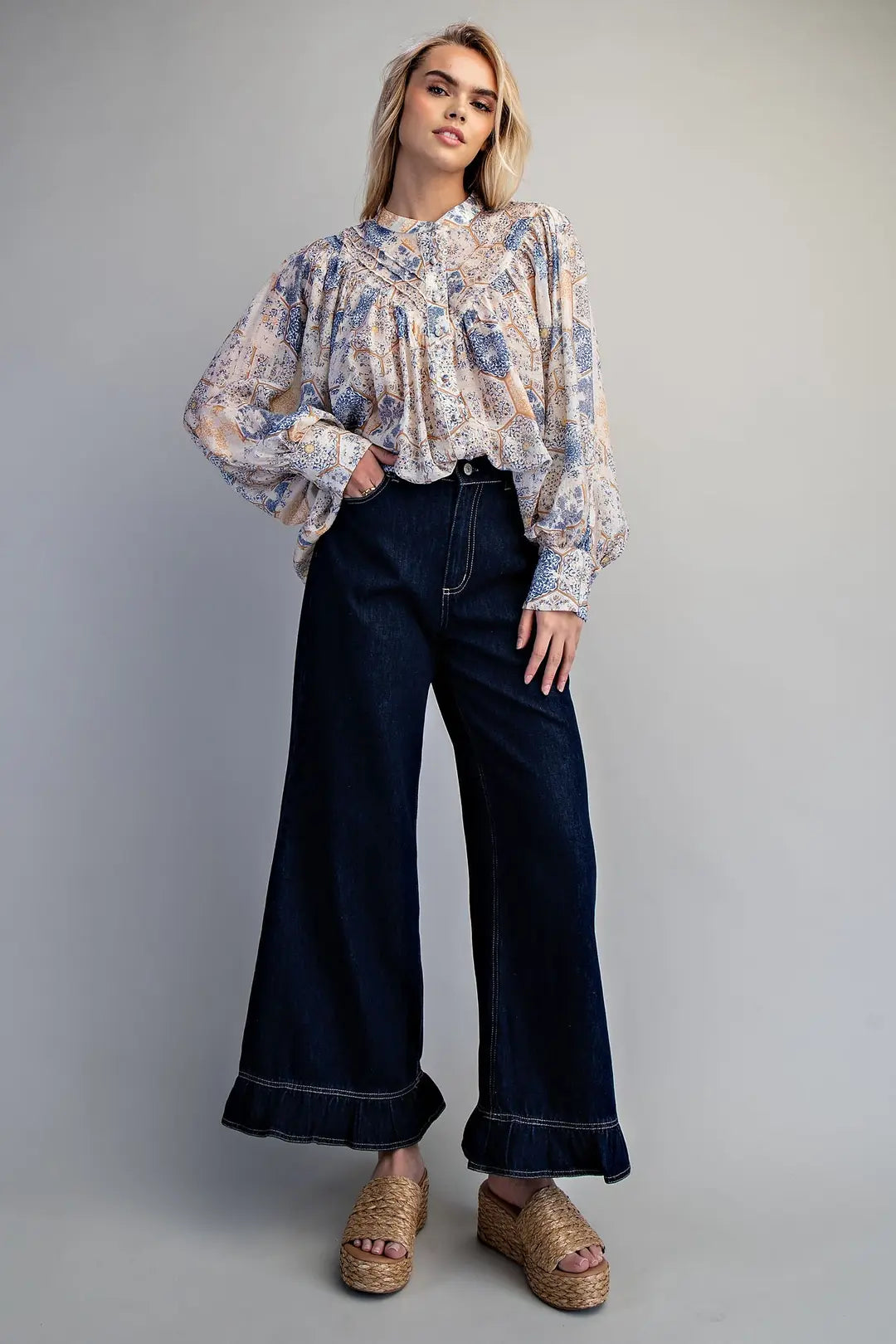Ruffle Hem Jeans