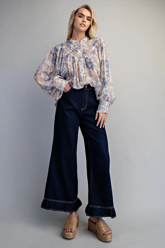 Ruffle Hem Jeans
