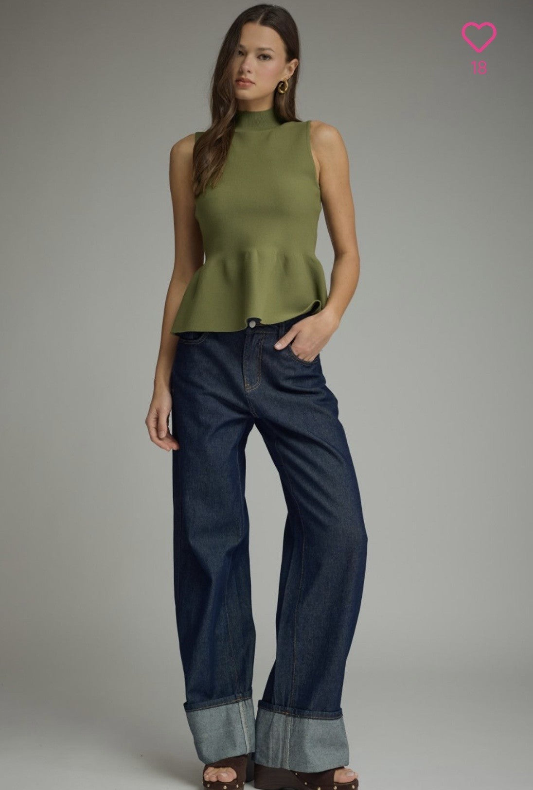 Charley Olive Sleeveless Top