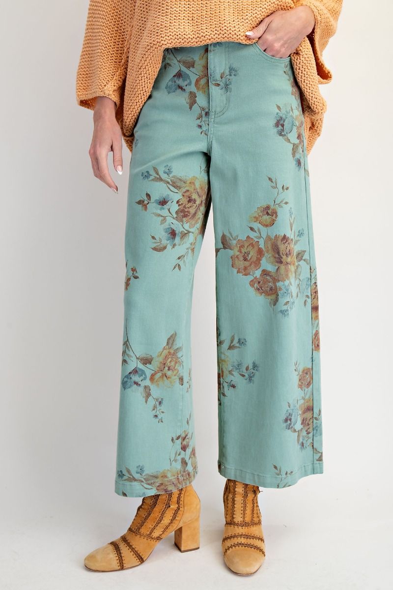 Easel's Everything Flower Print Pants