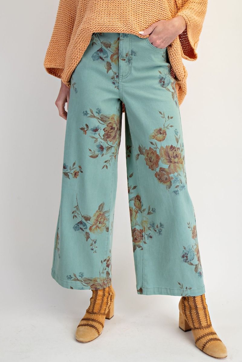 Easel's Everything Flower Print Pants