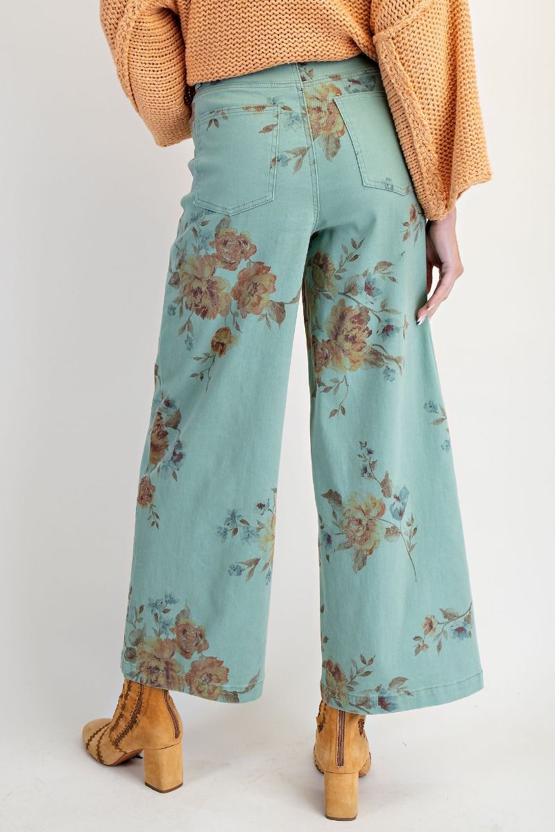 Easel's Everything Flower Print Pants