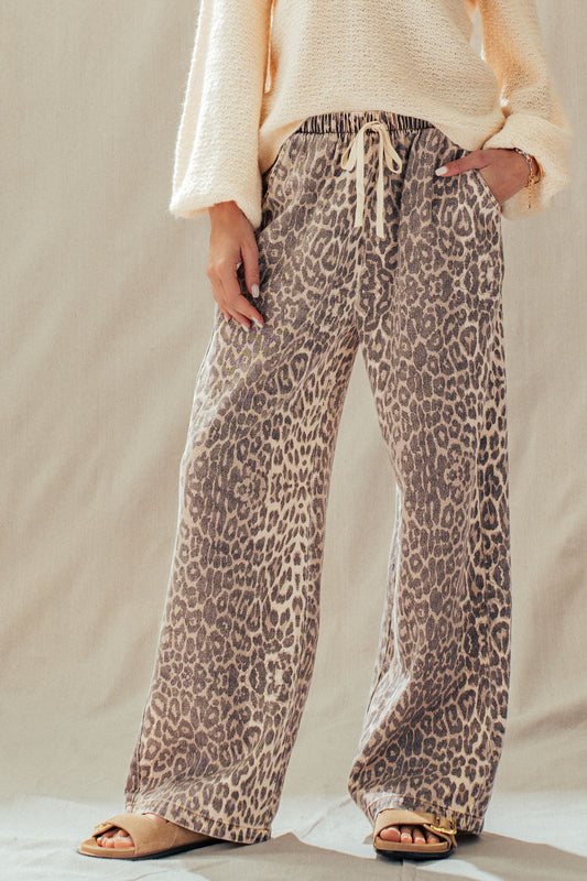 Urban Daisy Leopard Drawstring Jeans