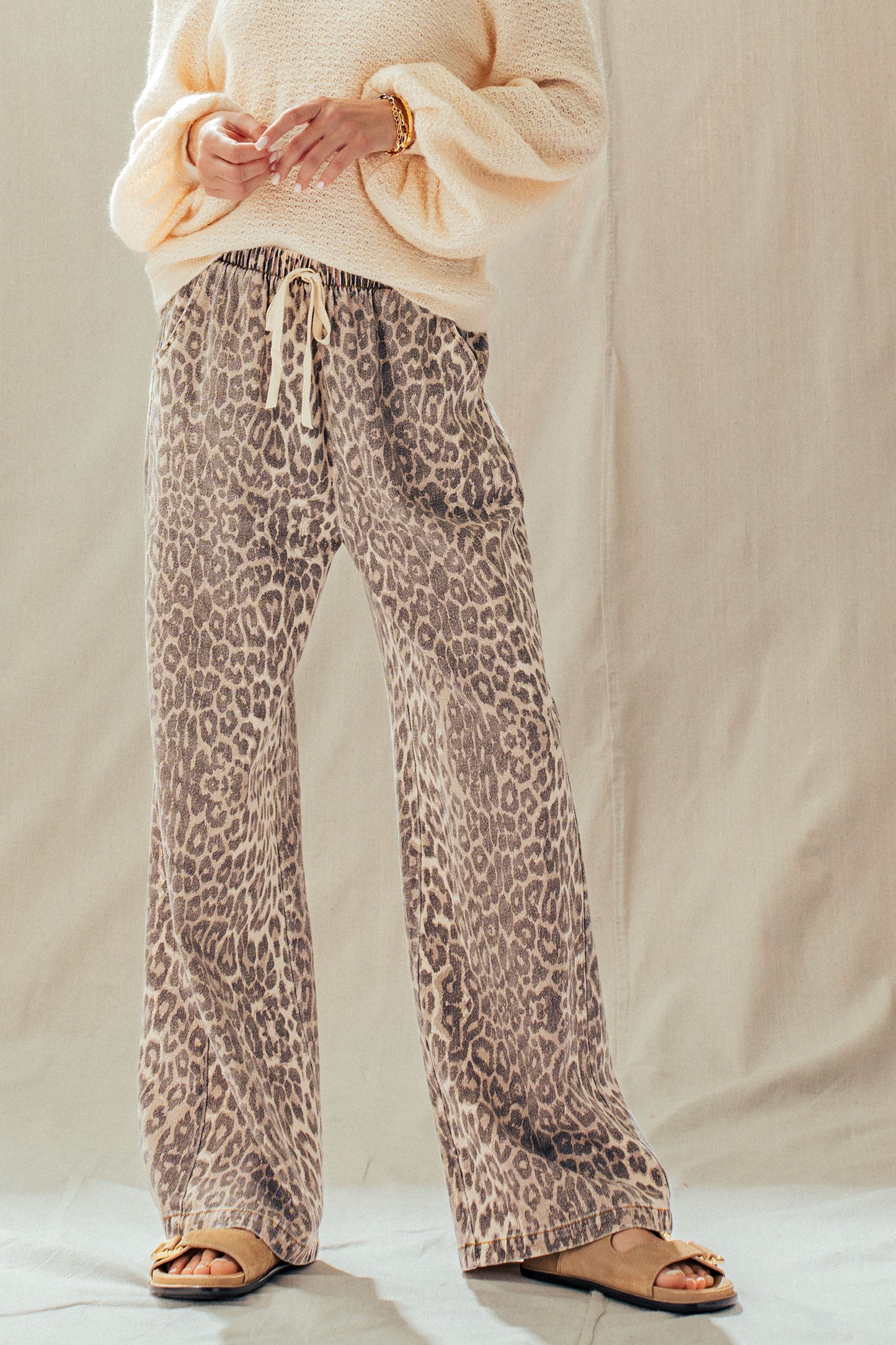 Urban Daisy Leopard Drawstring Jeans