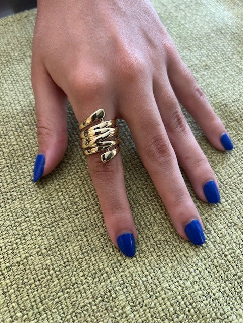 Gold ZigZag Ring-Size 7 Only