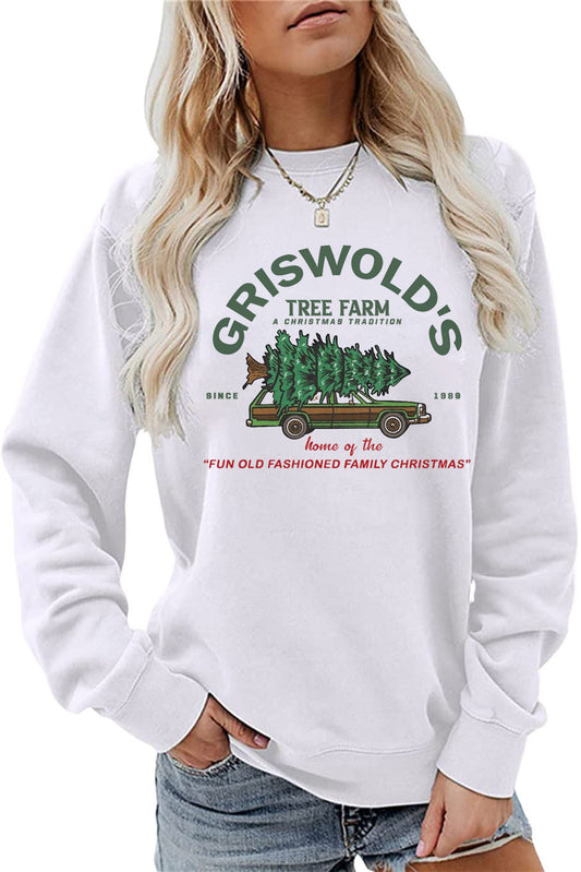 Griswold's Tree Farm Christmas Sweatshirt-White