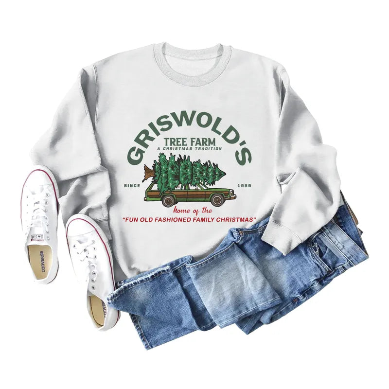 Griswold's Tree Farm Christmas Sweatshirt-White