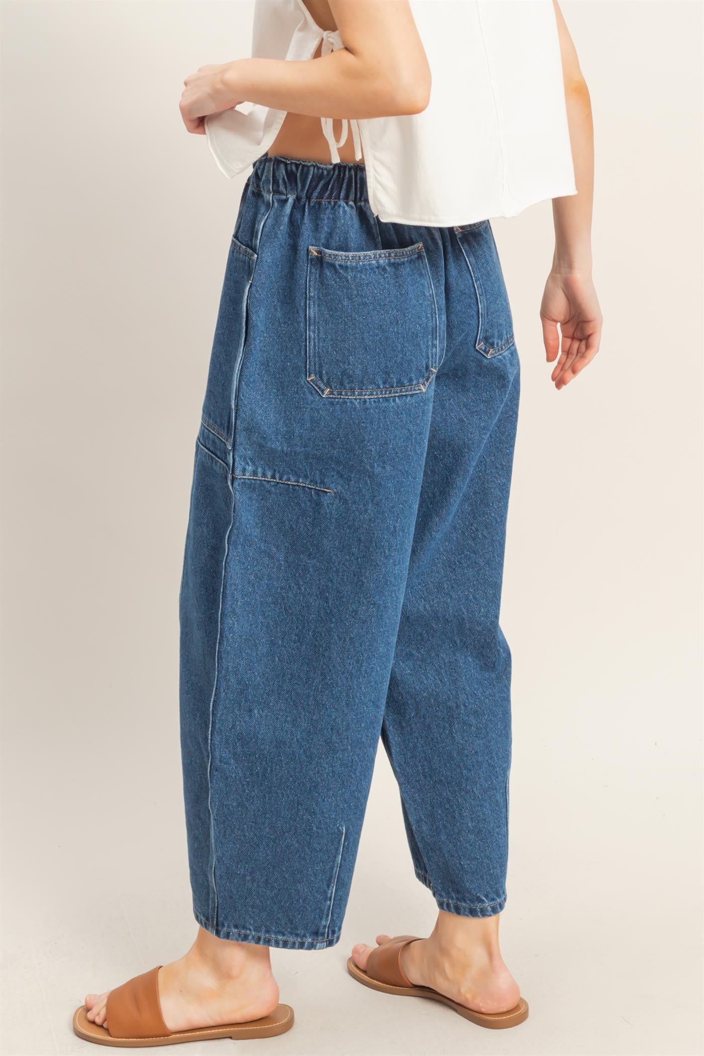 Cargo Wide Leg Barrel Jeans