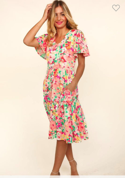 Canvas of Florals Dress by Haptics