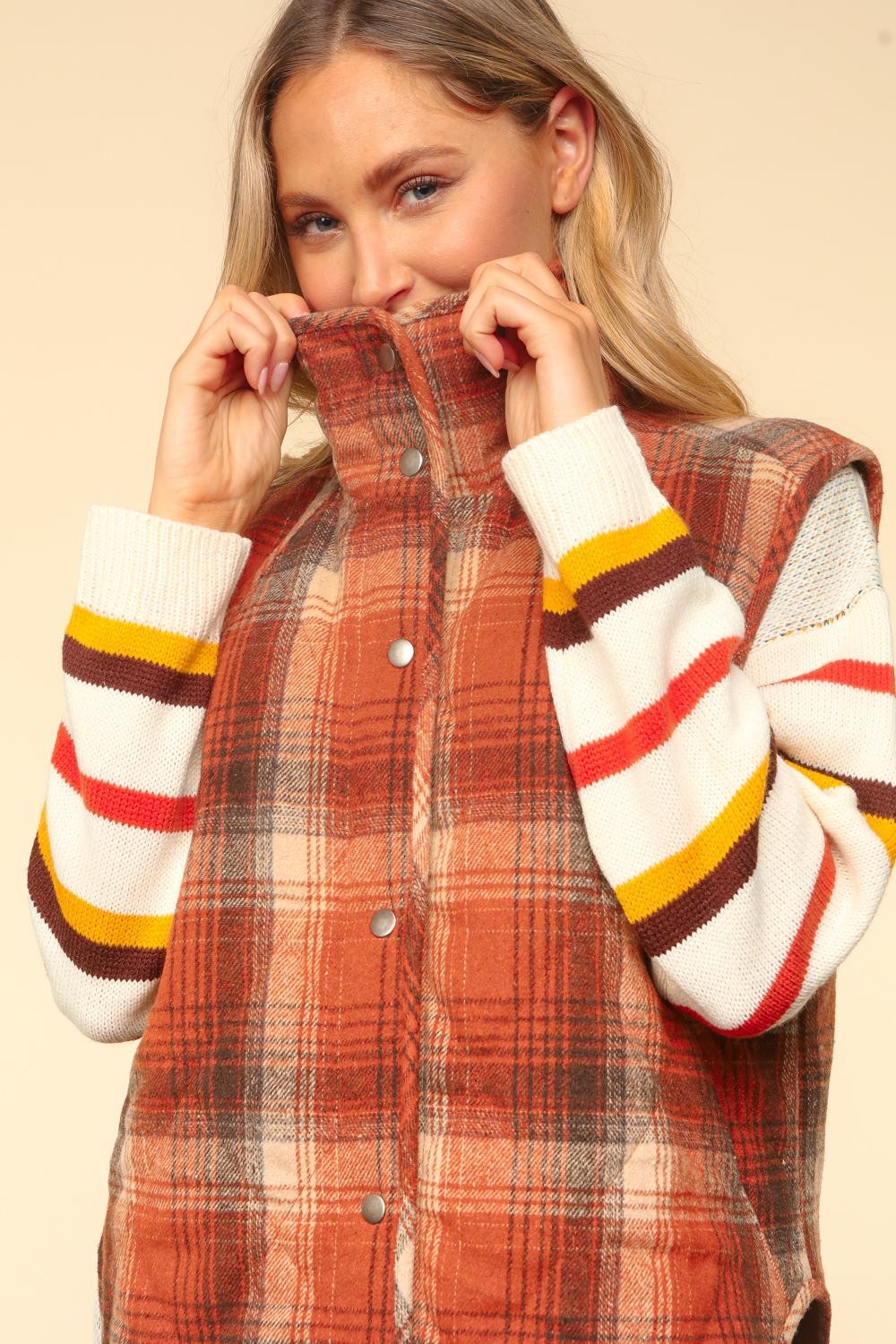 Perfect Puffer Plaid Vest