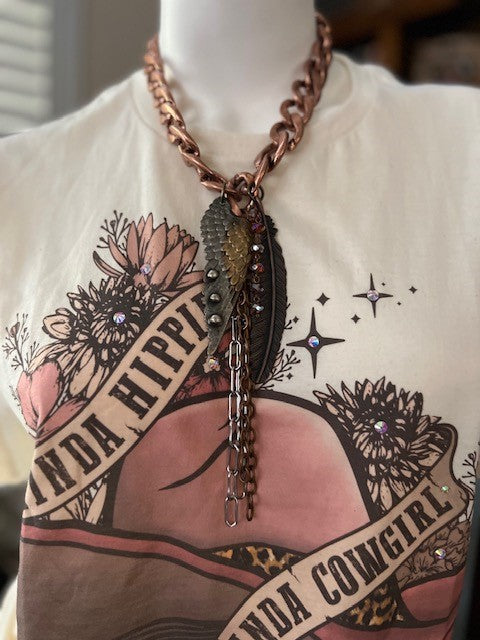 Art By Amy-Feather Copper Necklace-LAST ONE