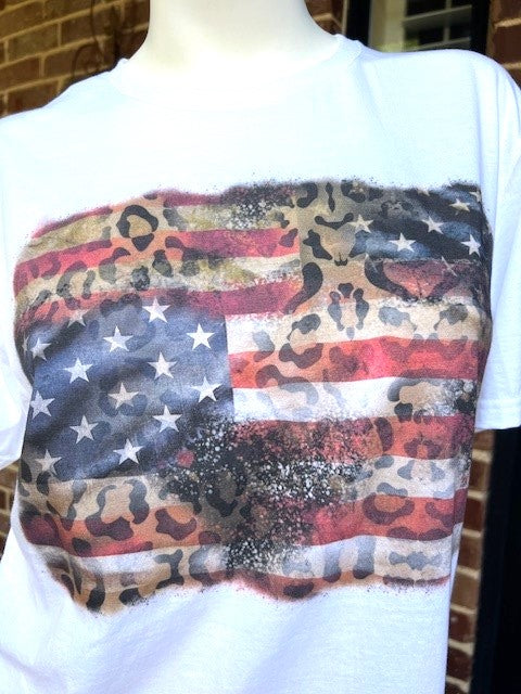 American Flag Cheetah T-Shirt