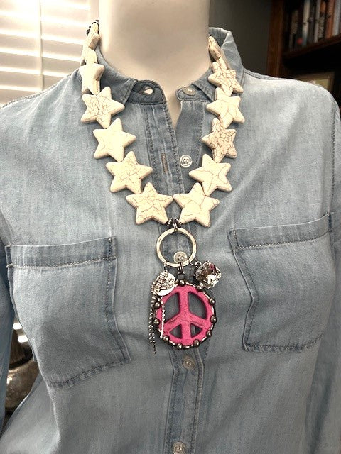 PEACE AND STARS NECKLACE