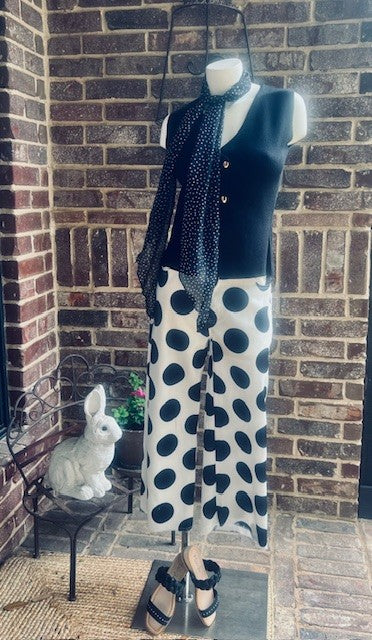 My Time Polka Dot Pants - Black & White Wide-Leg Pants