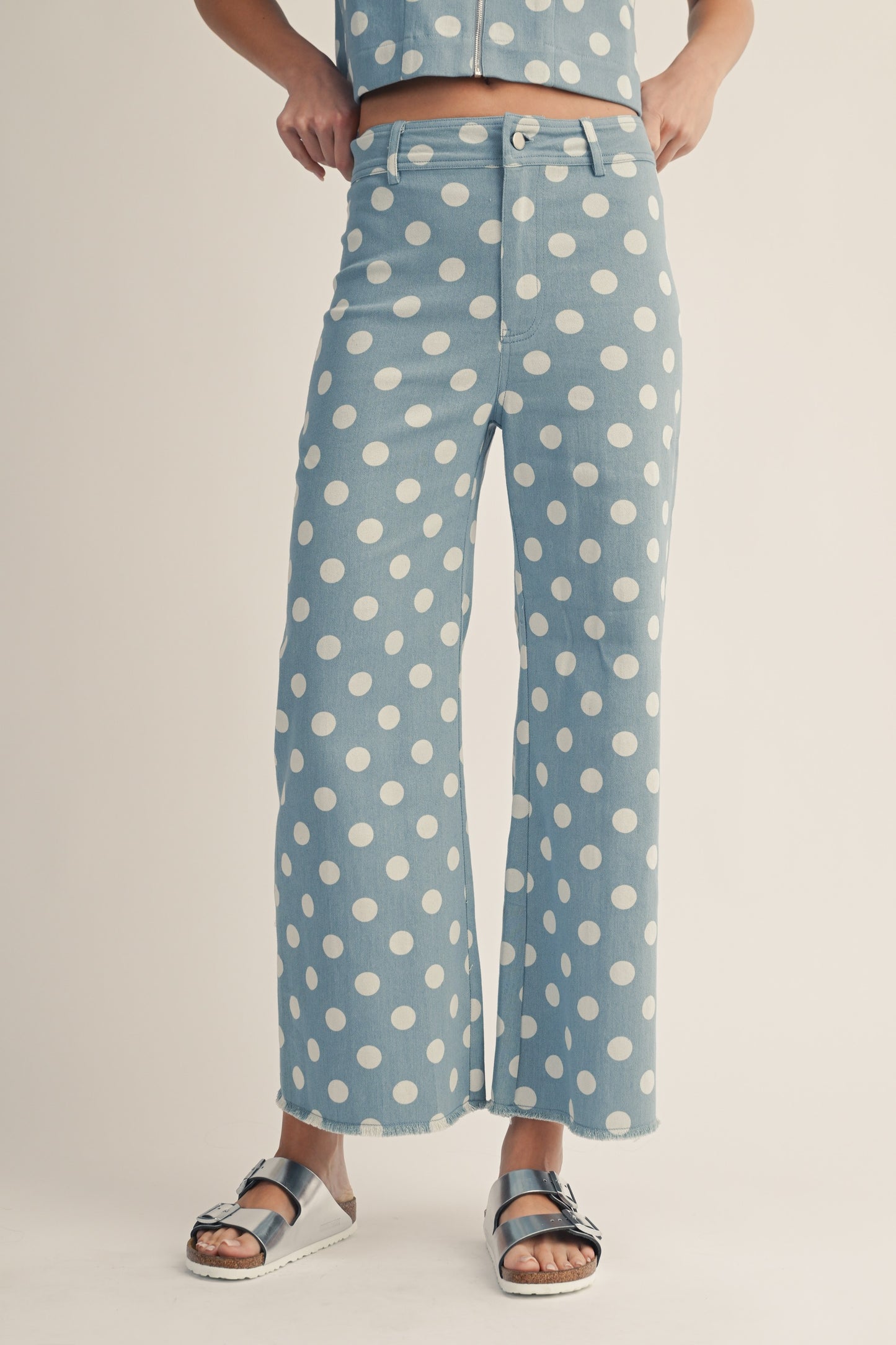 Jesse's Girl - Blue and White Polka Dot Jeans