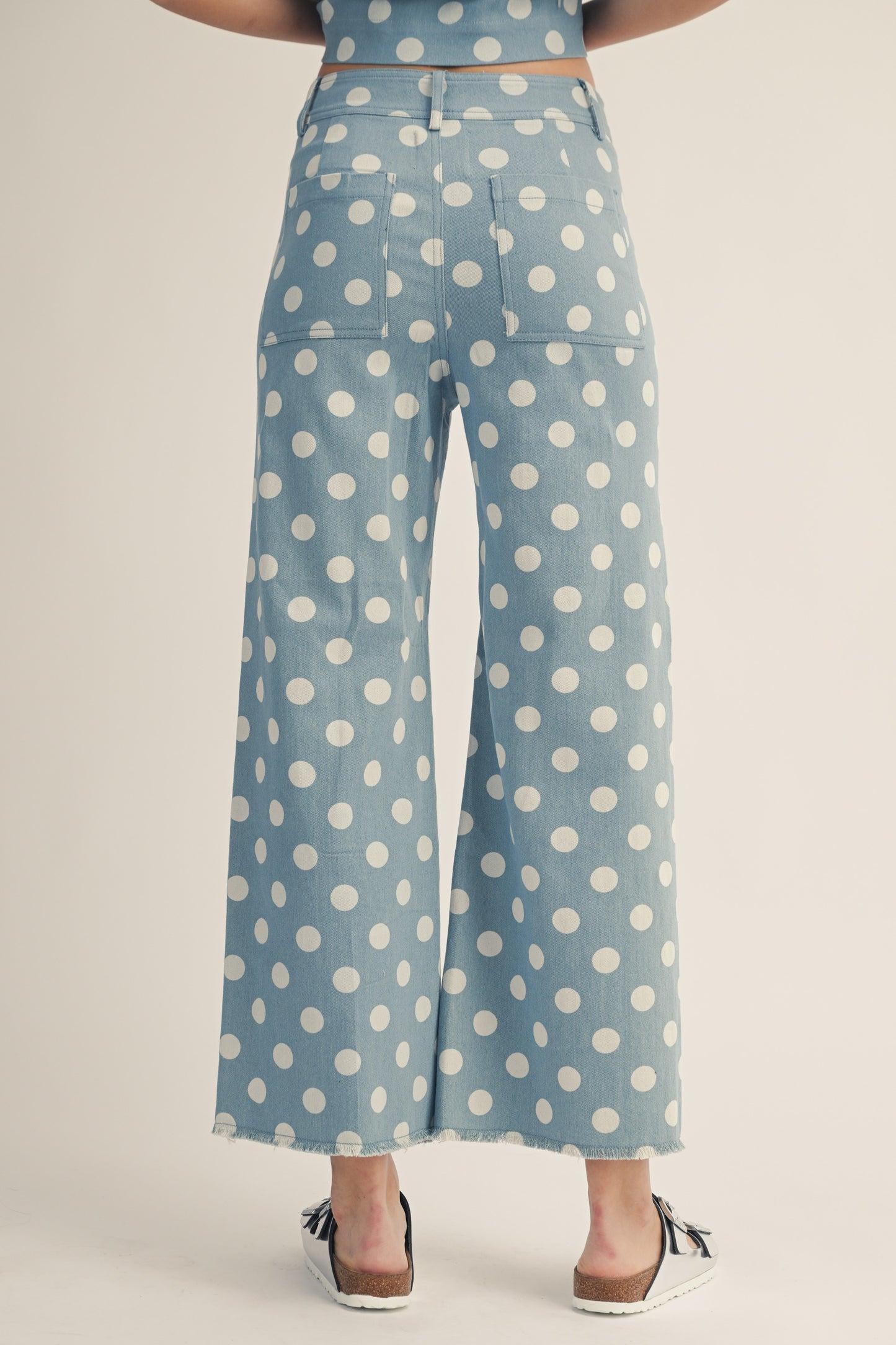 Jesse's Girl - Blue and White Polka Dot Jeans