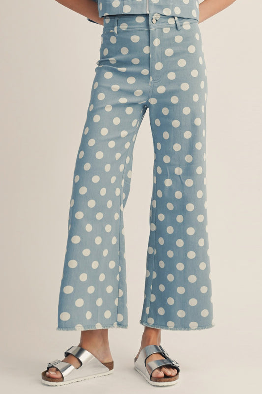 Jesse's Girl - Blue and White Polka Dot Jeans