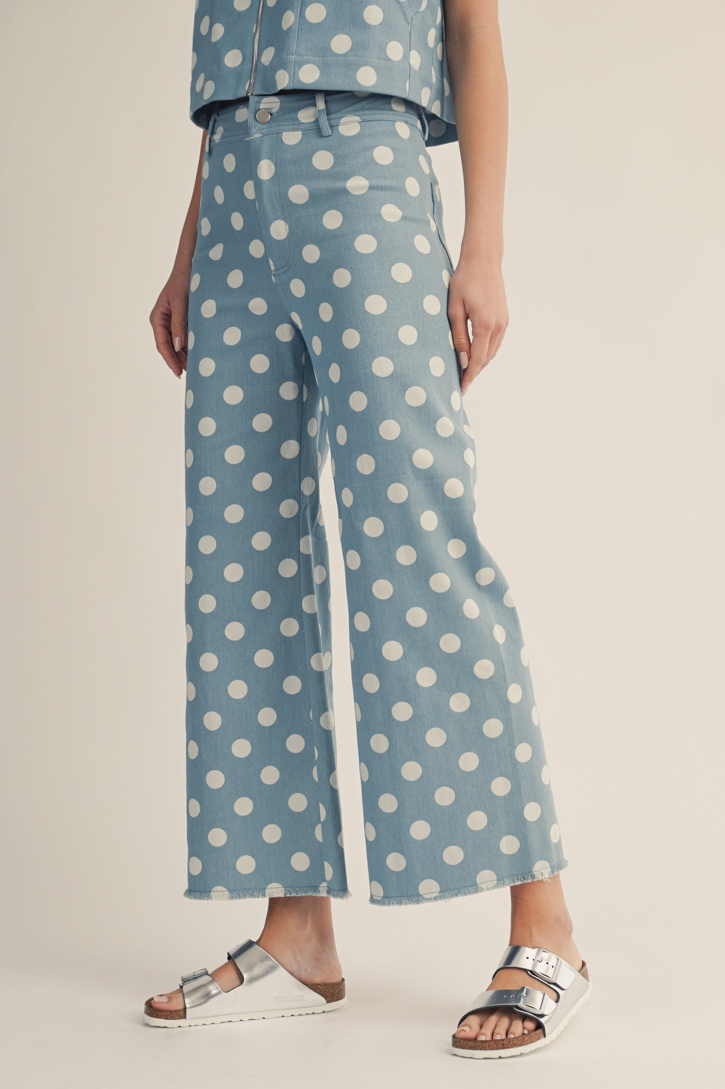 Jesse's Girl - Blue and White Polka Dot Jeans