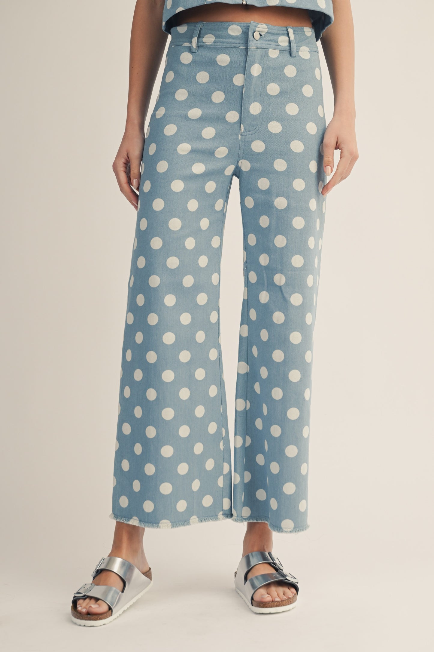 Jesse's Girl - Blue and White Polka Dot Jeans
