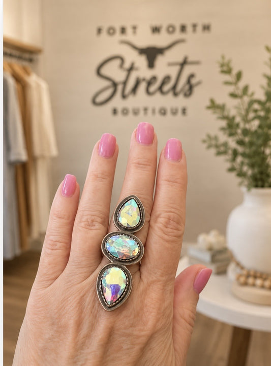 Large Rhinestone Ring