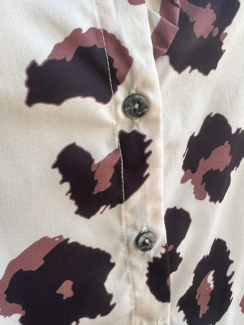 Plain Jane Ruffle Sleeve Animal Print Top