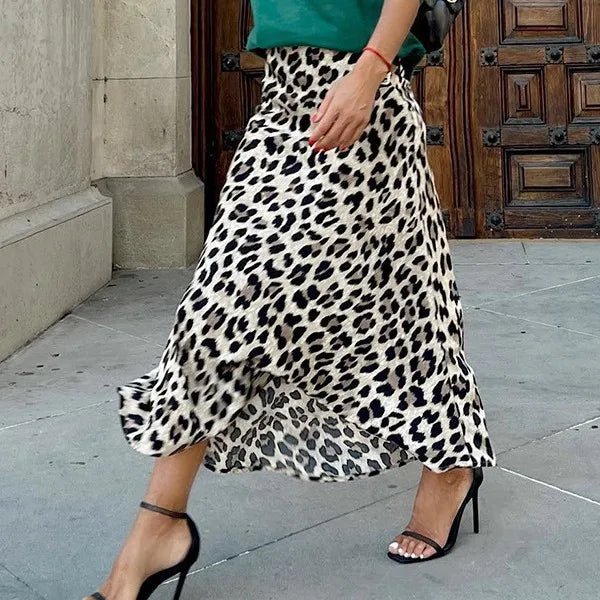 Going Places Leopard Skirt-Black