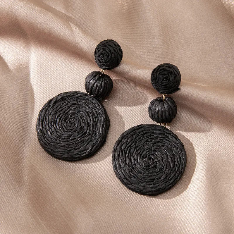 Black Braided Earrings--RESTOCKED