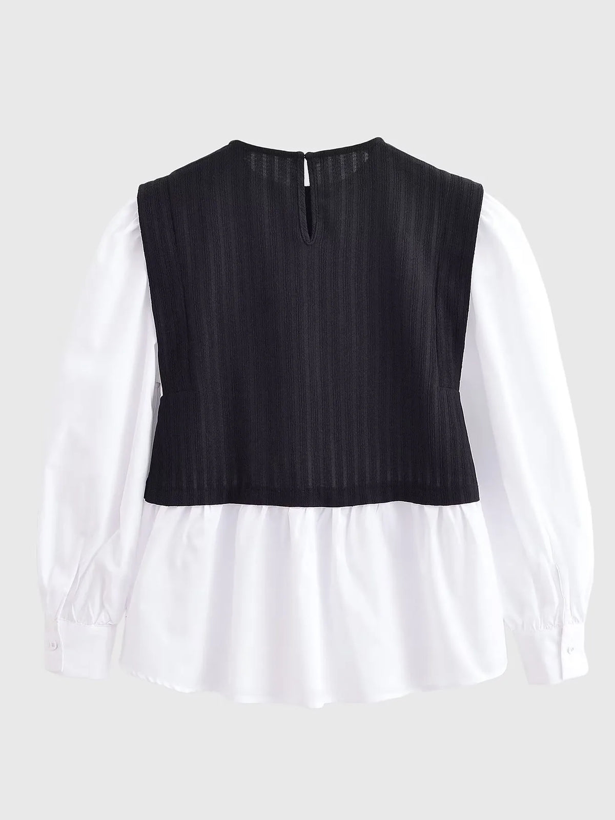 Ebony and Ivory Top/Contrast Blouse
