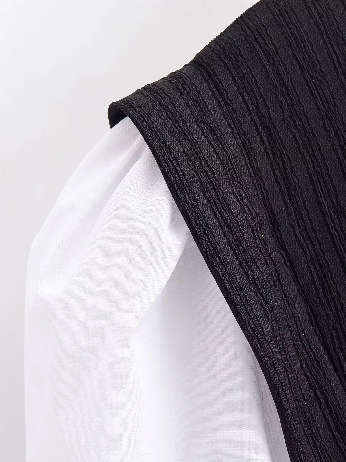 Ebony and Ivory Top/Contrast Blouse