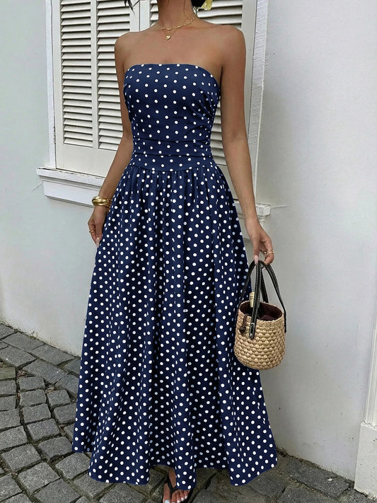 Bentley in Blue Strapless Dress