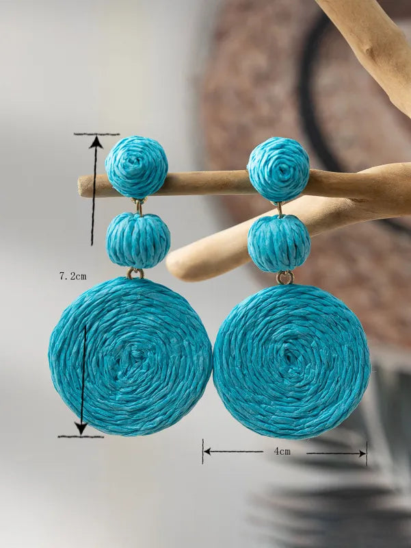 Turquoise Braided Earrings