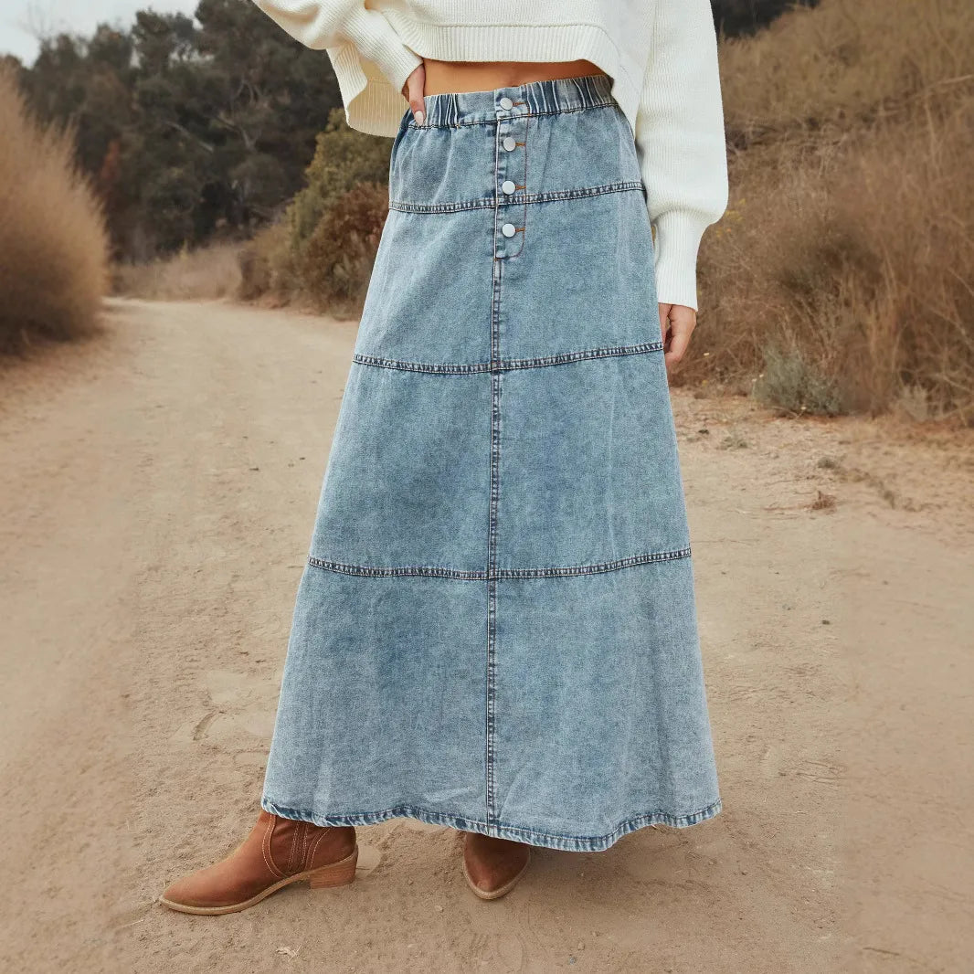 Falling For You Denim Skirt