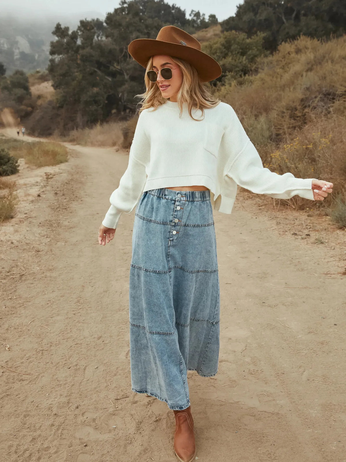 Falling For You Denim Skirt