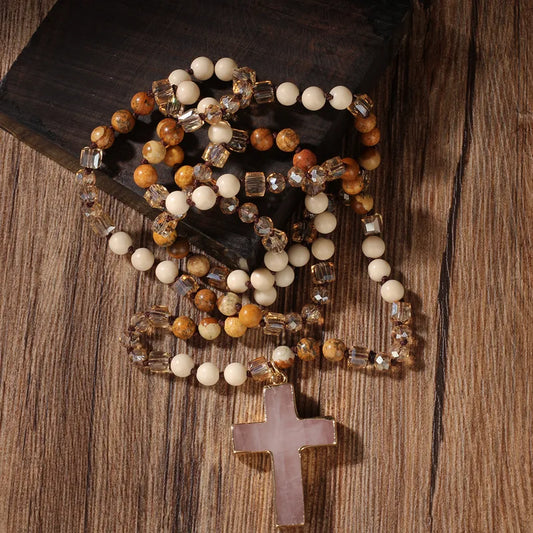 Beaded Cross Necklace