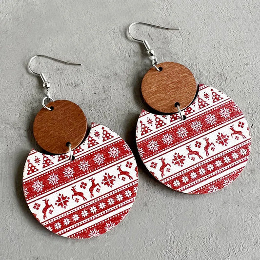 Christmas Ornament Earrings-Snow Flakes and Reindeer