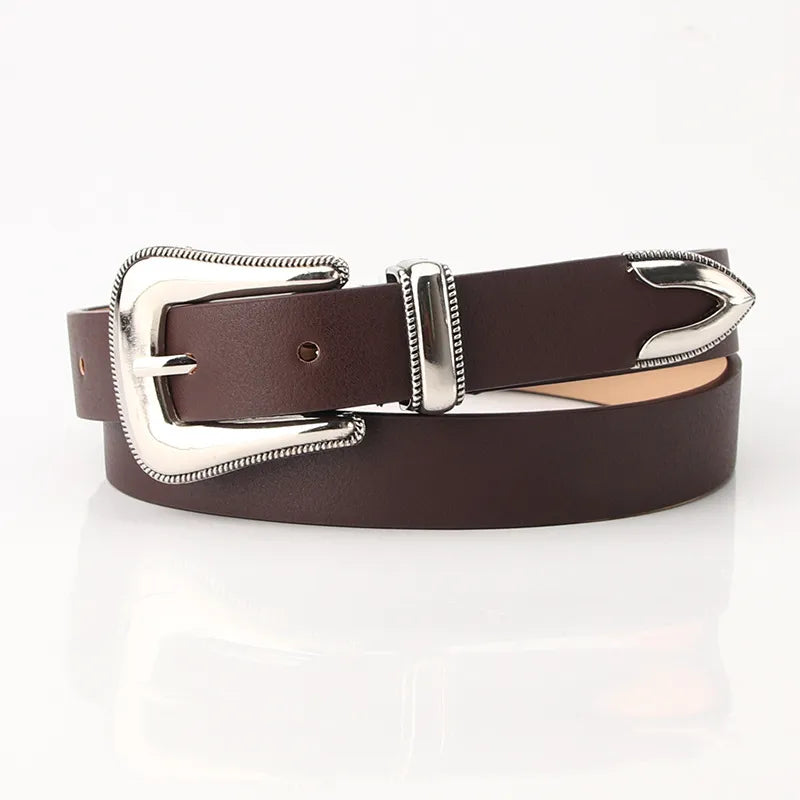 Brown Belt with Silver Buckle