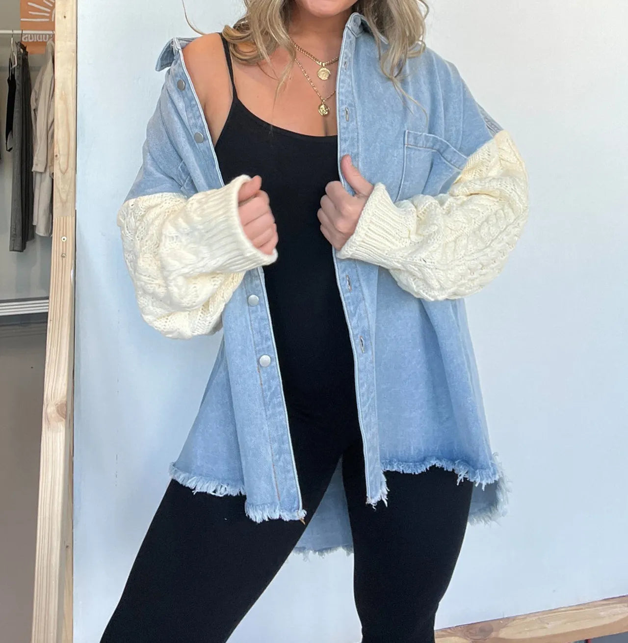 A Mix of Magic Denim/Sweater Top