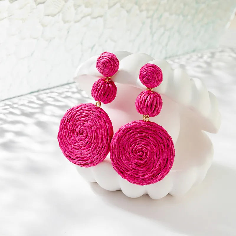 Fushia Braided  Earrings