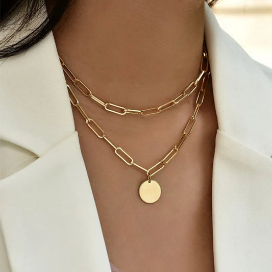 Gold Short Double Strand Necklace