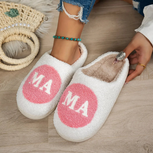 Mama Slippers-Pink Background