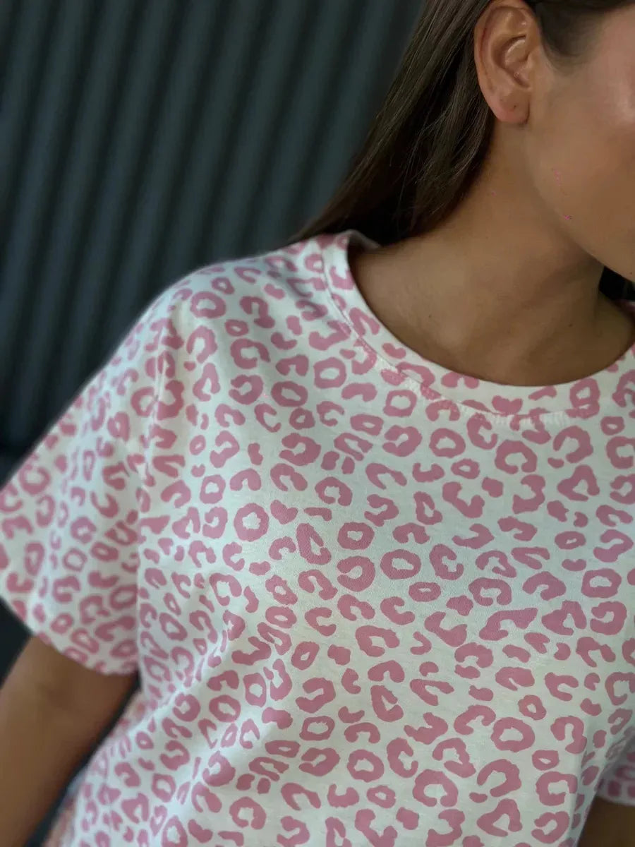 Blush Leopard Pajamas Set