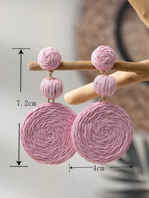 Pastel Pink Braided Earrings-RESTOCKED