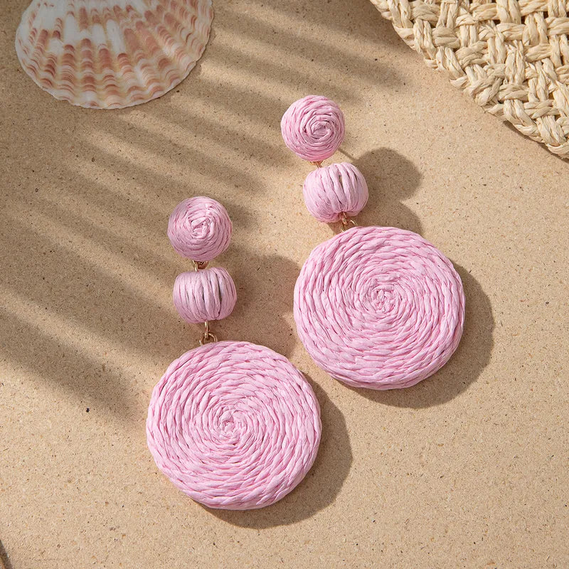 Pastel Pink Braided Earrings-RESTOCKED