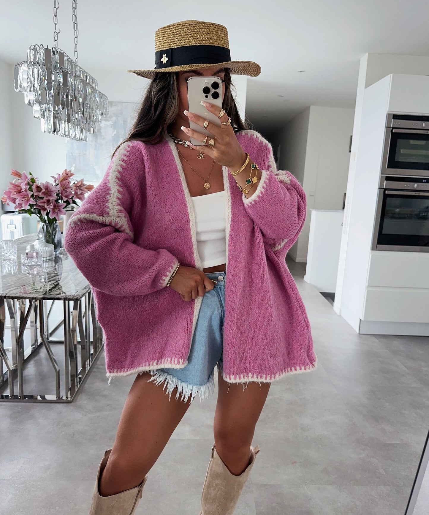 Ashton Cardigan in Pink