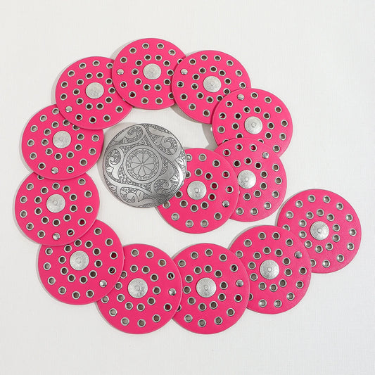 Retro Style Belt-Hot Pink with Silver Buckle