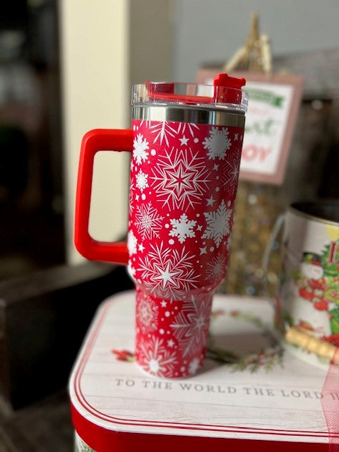 Christmas Snowflake Stainless Steel Tumbler