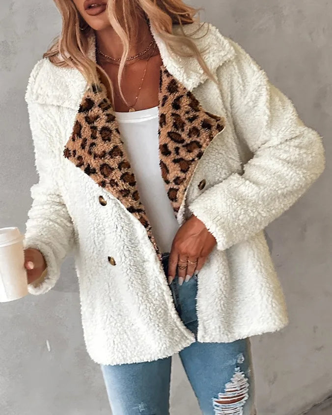 Slaying It Leopard Sherpa Jacket